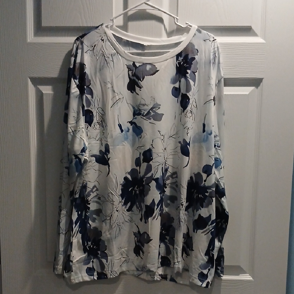 Navy Floral Women's Blouse